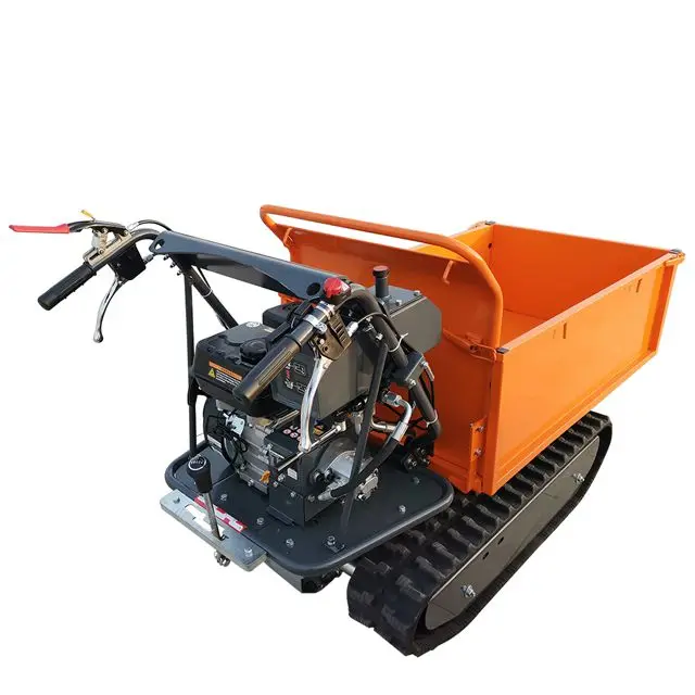 6.5hp gasoline tracked power barrow self-loading mini dumper