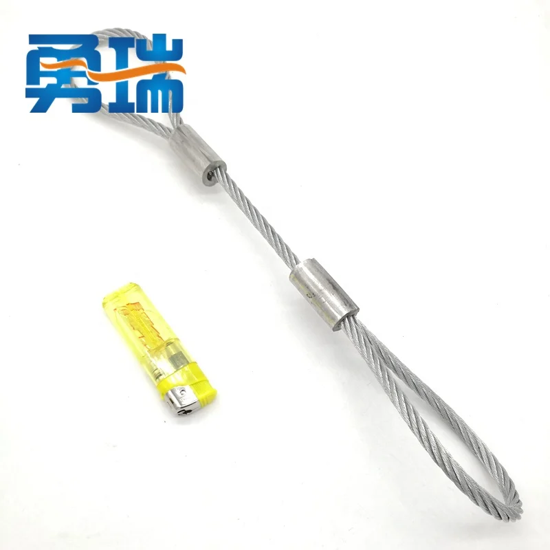 2mm-16mm steel soft wire rope lifting sling 316 304 galvanized material hoist cables rigging cables bride grommet slings