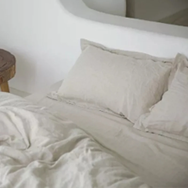 100% Linen 300t High Quality Queen Stonewash Luxury Bed Sheets Set Suitable for Hotels