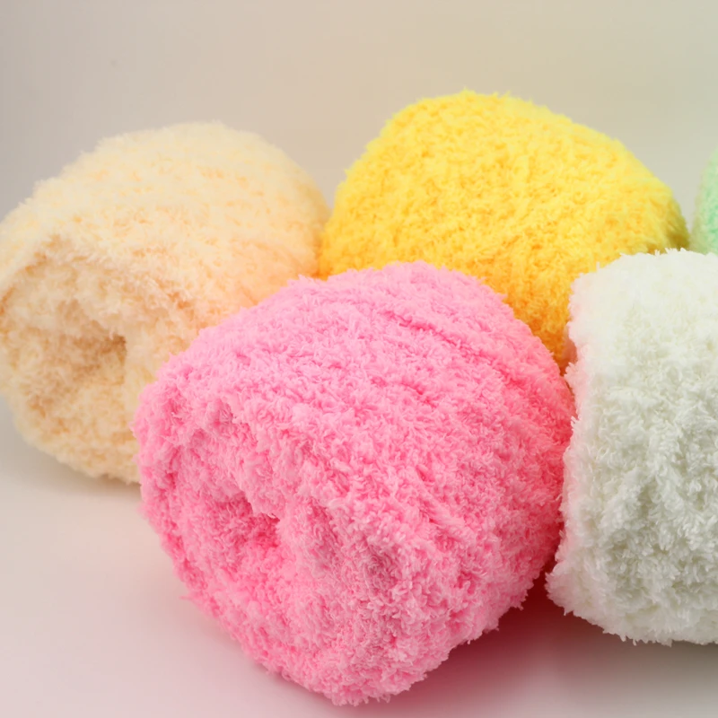 Super soft polyester fancy crochet coral fleece yarn for knitting