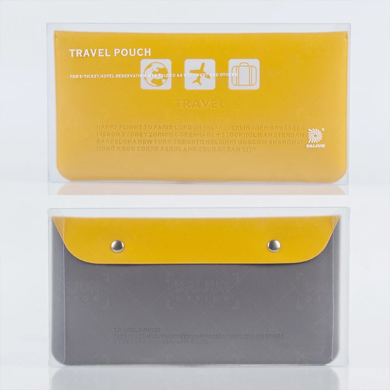 High Quality Fashion PVC Passport Holder Travel Wallets Document Travel Passport Organizer Pouch