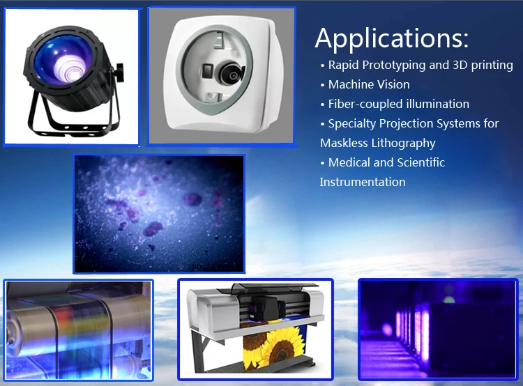 1 Вт 3 Вт высокой мощности SMD 3535 UV LED 365nm 385nm 395nm 405nm 415nm 425 435nm
