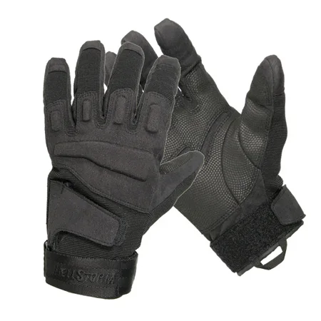 black leather full finger tactical gloves for fast roping