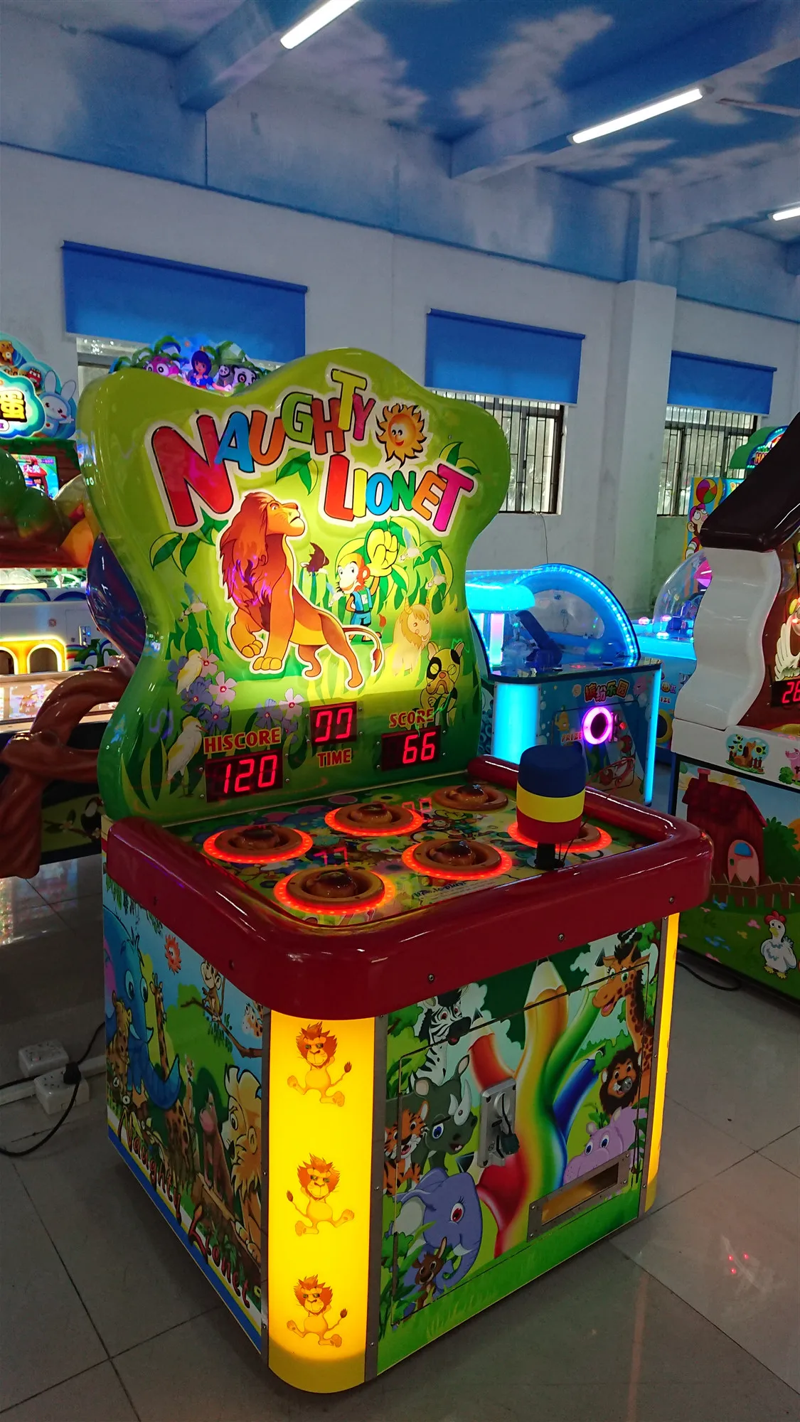 Factory Price Coin Operated Arcade Indoor Sport Amusement Naughty Lionet Whac-A-Mole Kids hammer Game Machines  For Sale