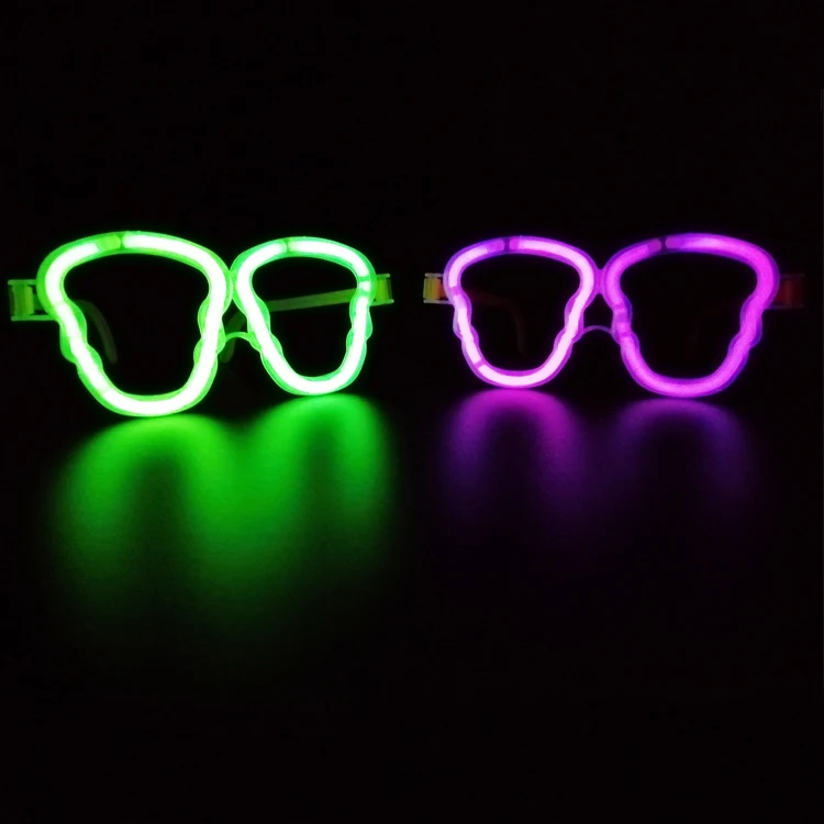 
Halloween skeleton yellow mix color glowing glasses glow stick eyeglass for party event 