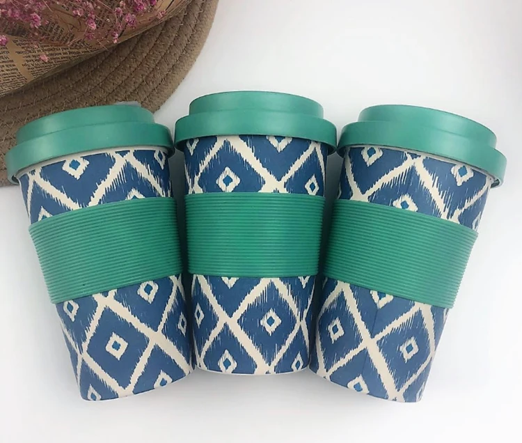eco friendly products bamboo fiber thermo printed screw cup