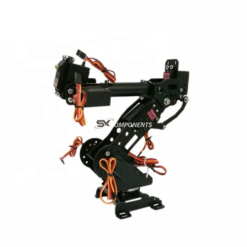 sxcomponents 7 DOF Black Mechanical Aluminum Alloy Robot Arm   Unassembled 7 DOF Robot Arm Kit