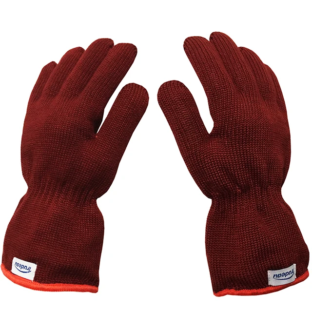 Anticut Heat Resistant BBQ Kitchen Oven Mitts Aramid Fiber Cotton Food grade Silicone Dotted Anti Slip Gloves