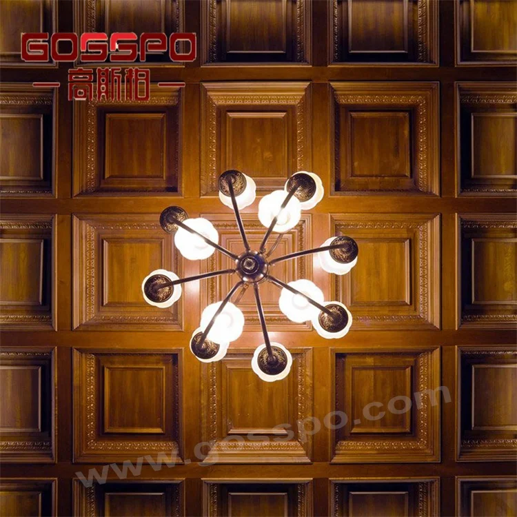 
luxury French designs solid teak wood veneer ceiling panels craved wood ceiling panels 