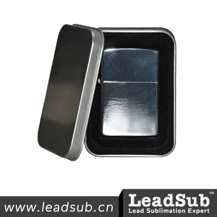 Серебряная сублимационная печать без рисунка зажигалка с покрытием пустые сублимационные металлические зажигалки для тепловой печати