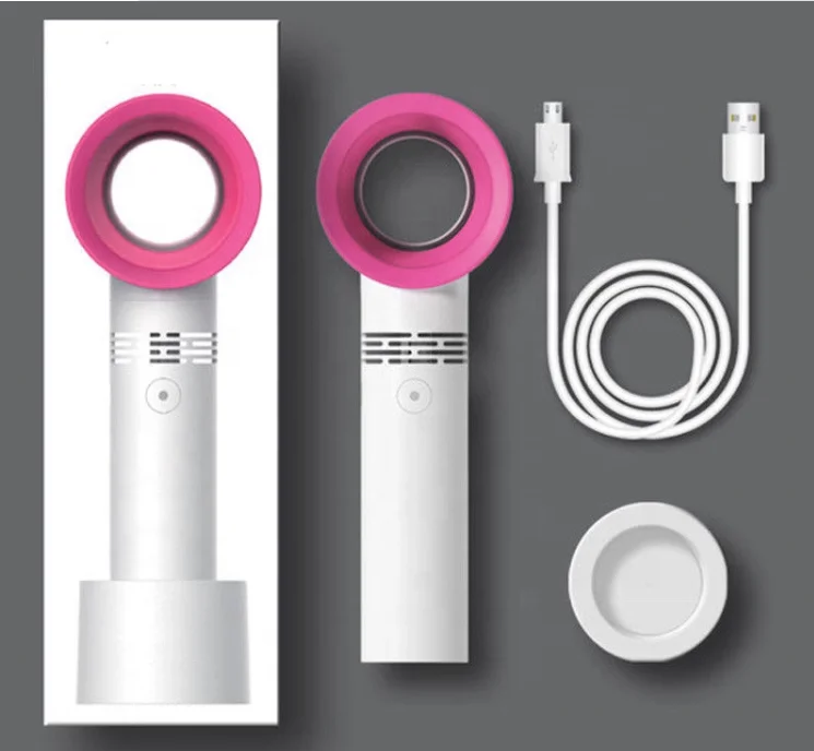 
2019 New Design Portable Mini Rechargeable USB Electric Hand Bladeless Fan 
