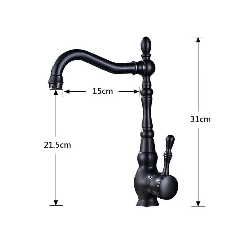 
kitchen Water Tap Oil Rubbed Bronze Deck Mounted Single Handle Kitchen Sink Faucets Hot Cold Water Mixer Tap 