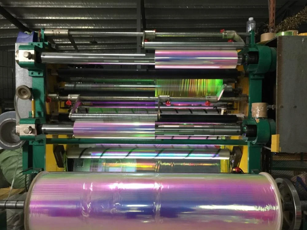 18 Micron Red Pink Blaze Angelina Fantasy Dichroic Iridescent Rainbow Film for Packaging and Decorative