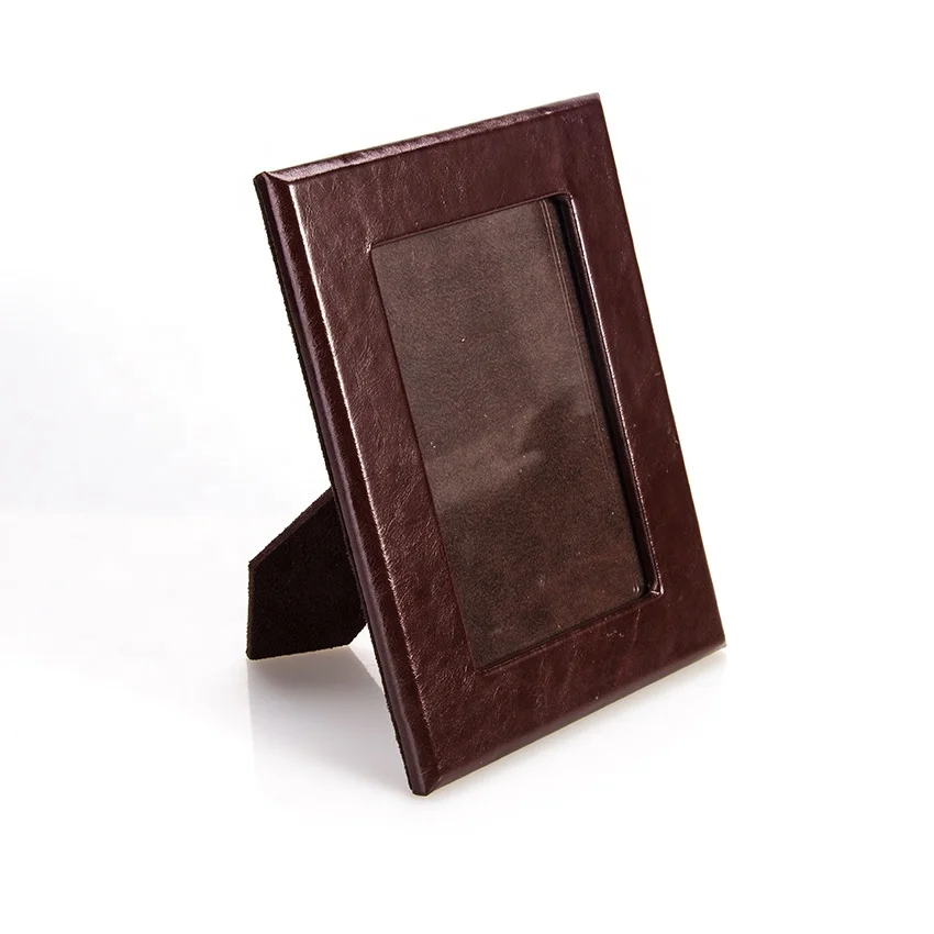 High quality Desk Table PU leather photo picture frame with custom logo
