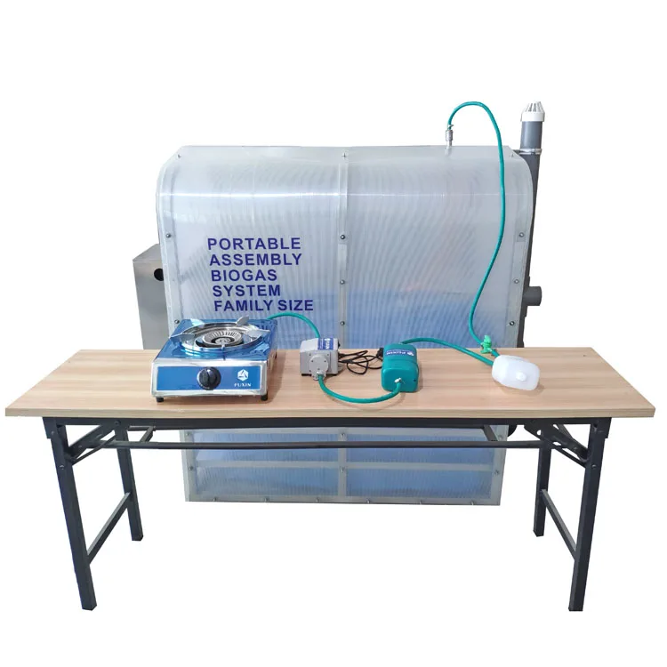 DIY Membrane Plastic Tank Biogas Digester Plant with Stove for Home Cooking