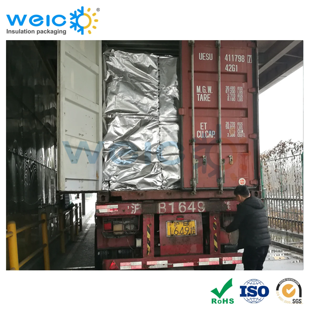 Thermal Reflective Aluminium Bulk Container Liner For Container 20ft 40ft 40hc 45hc