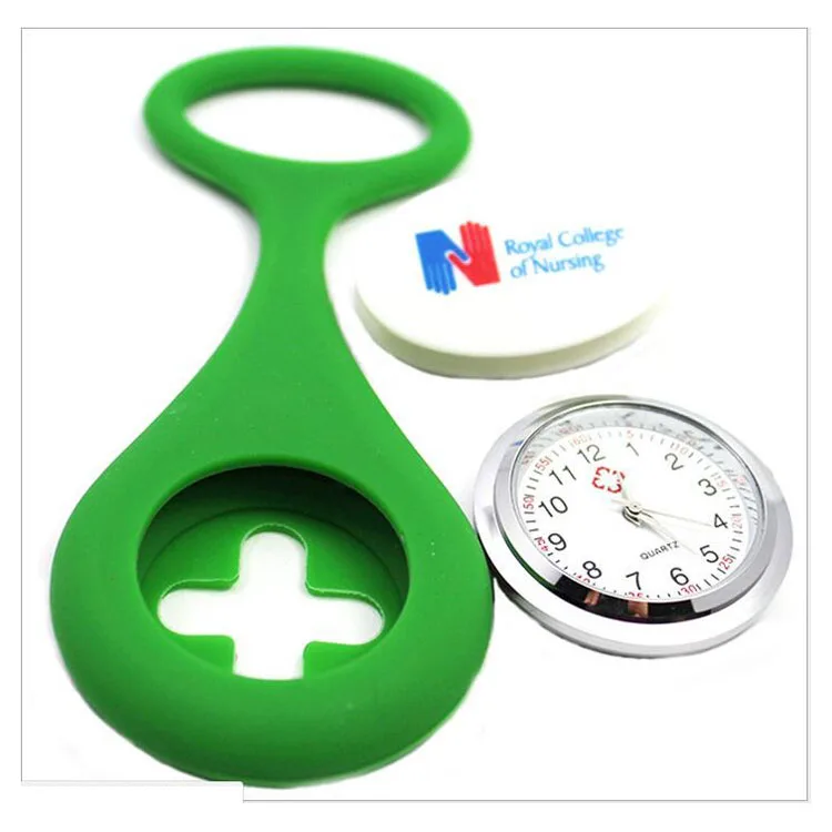 Водонепроницаемый брошь Медсестра Карманные доктор часы, силиконовой резины цифровой Японии груди часы