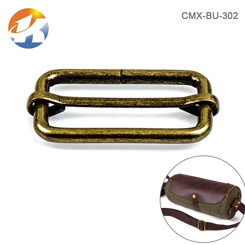 Bag Hardware Manufacturer 1.5 Inch Bronze Irom Metla Buckle, Tri Glide Metal Adjustable Bag Buckle