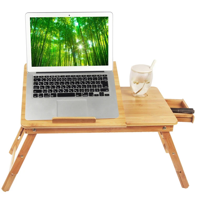 Notebook Stand Adjustable Bamboo Folding Laptop Desk