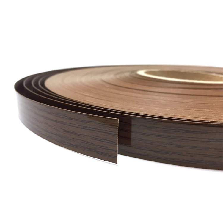 Hot Melt Glue High Gloss Mirror Wood Grain Pvc Edge Banding Strip Tape
