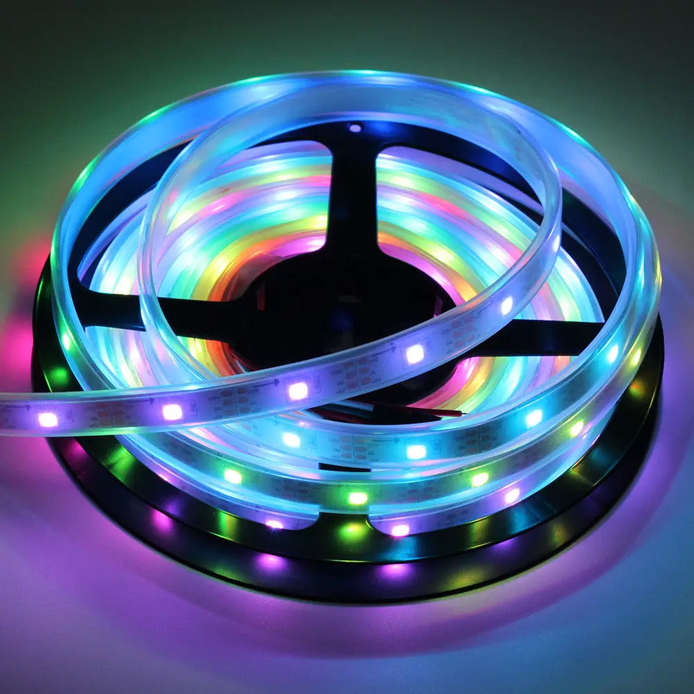 DMX led strip bar IC 5050 programmable led strip black pcb 45w 256 150leds 5 meter 5v RGBW