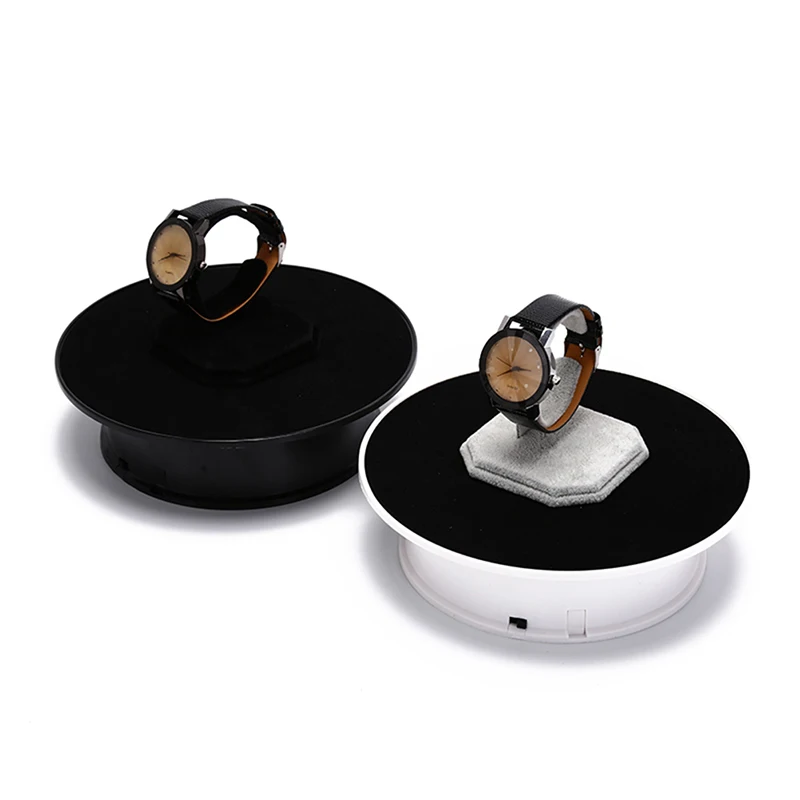 white velvet on top Rotating Turntable Revolving Modelling Tool Display Stand Plate For Jewelry Watch Digital Product