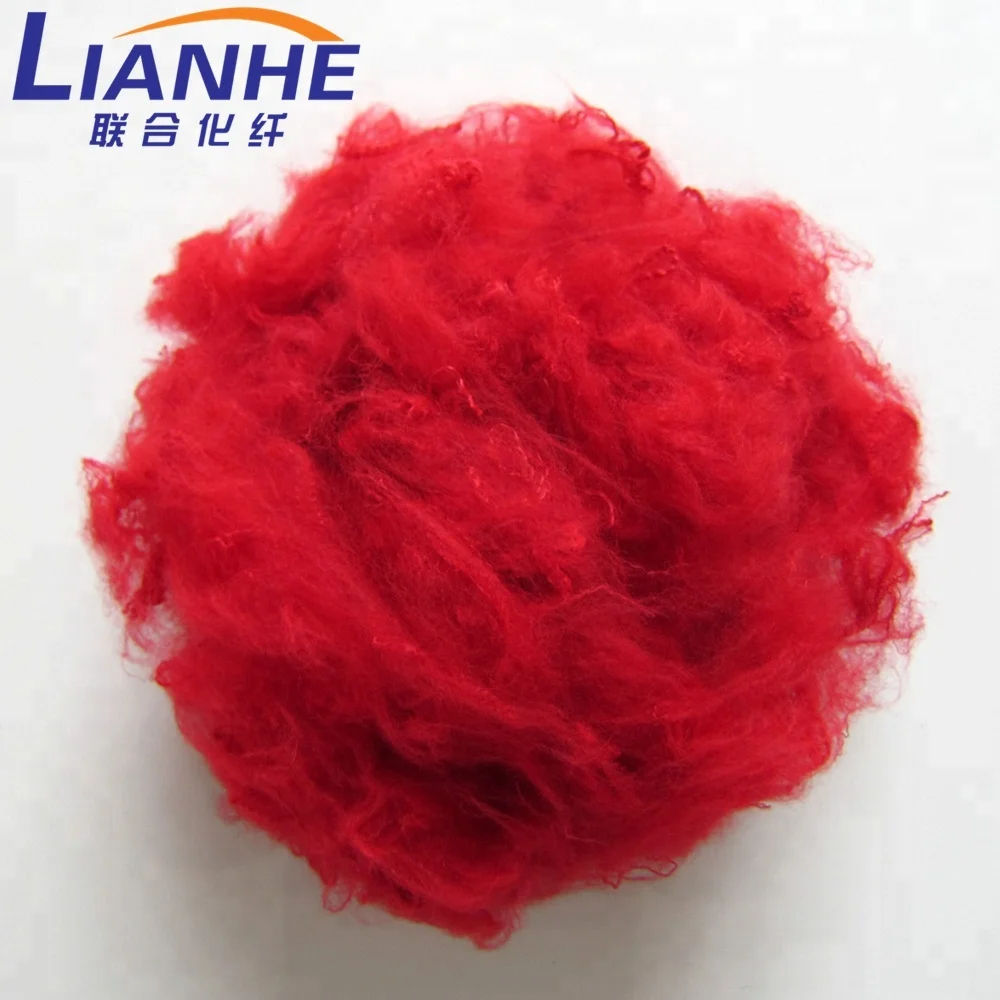 PES fiber polyester colored recycled polyester staple fiber with factory price