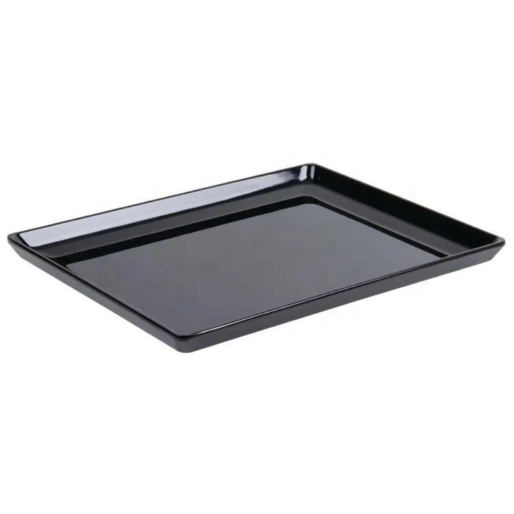 Wholesales Cheap Bulk Restaurant Hotel Service Black Melamine Tray