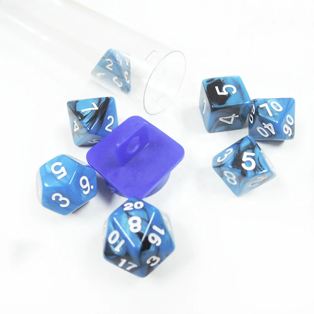 
Engrave Acrylic 7 pcs Polyhedral Dice Custom Multilateral Sided Tube Set 