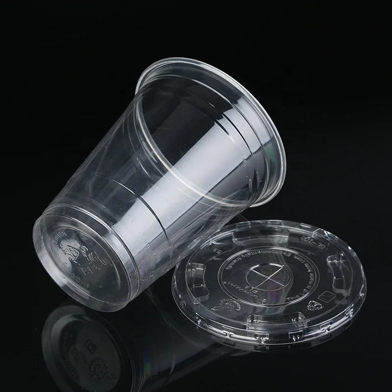 
PLA clear cups with lids compostable drinking cups for cold water, juice, soda 
