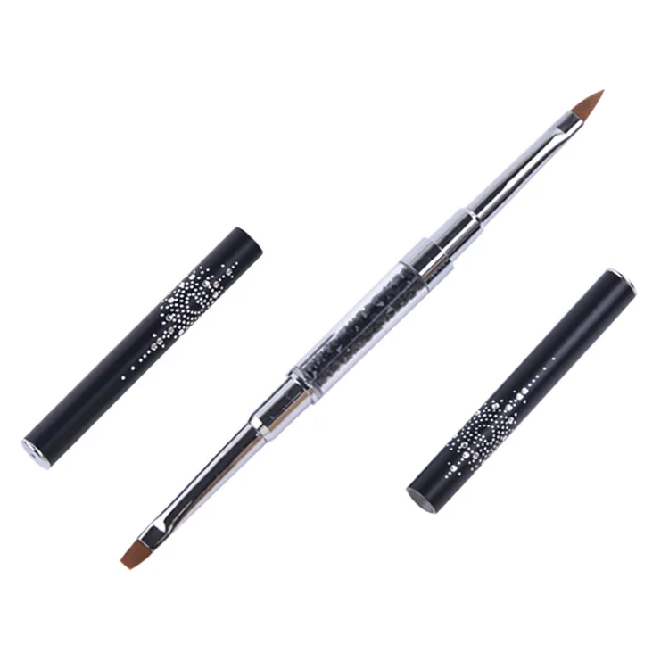 Double Side Flat Square Nail Gel Brush Nail Art Drawing Pen 3D Acrylic Kolinsky Brush Nail Art