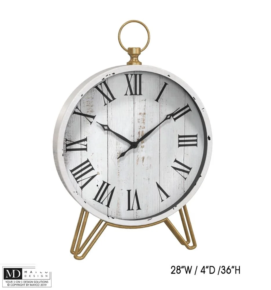 Mayco retro classic vintage luxury antique metal decorative digital wooden table clock