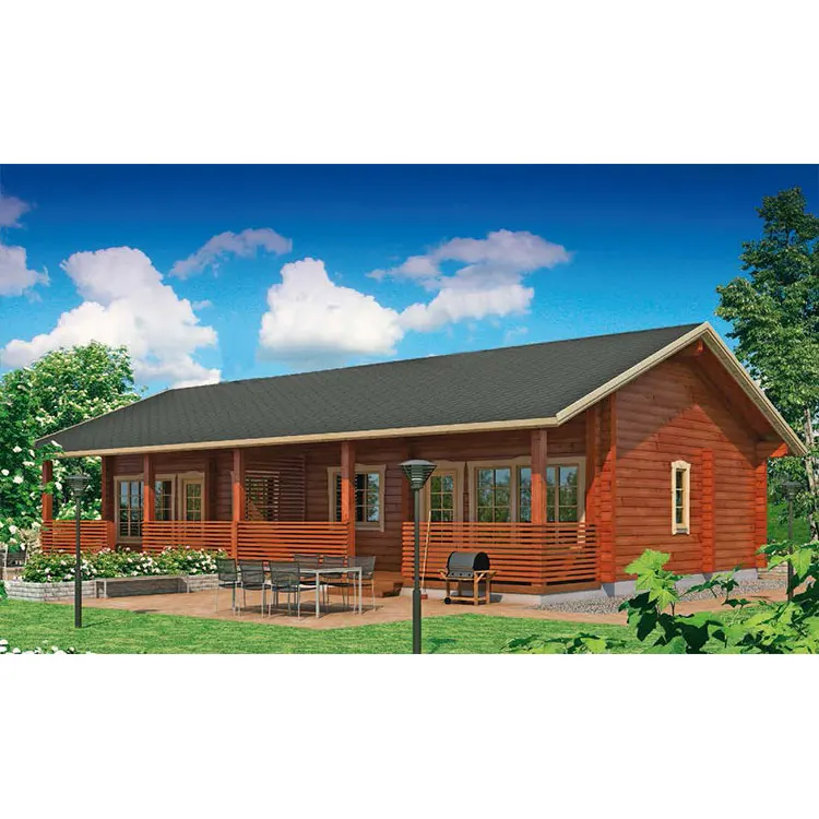 Green wooden house design prefabricated house used price