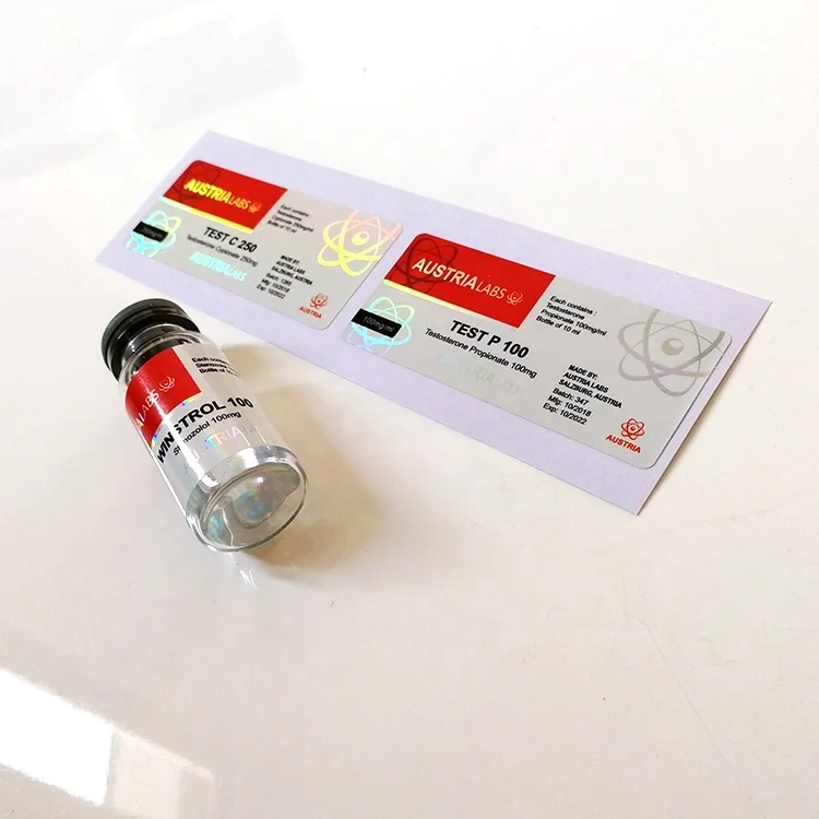 ZPT9-23 All kinds of in stock 10ml vial packaging label hologram vial sticker for TEST E 250/ EQUI 200/ TREN A 100