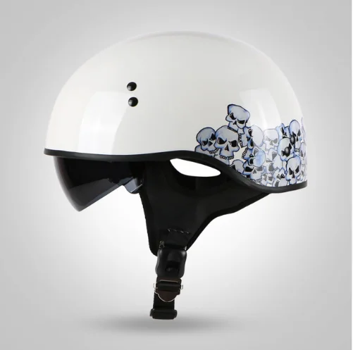 NEW vintage Jet motorcycle classic Harley helmet retro scooter half helmet with Builtin visor lens moto casco DOT Chopper bikes