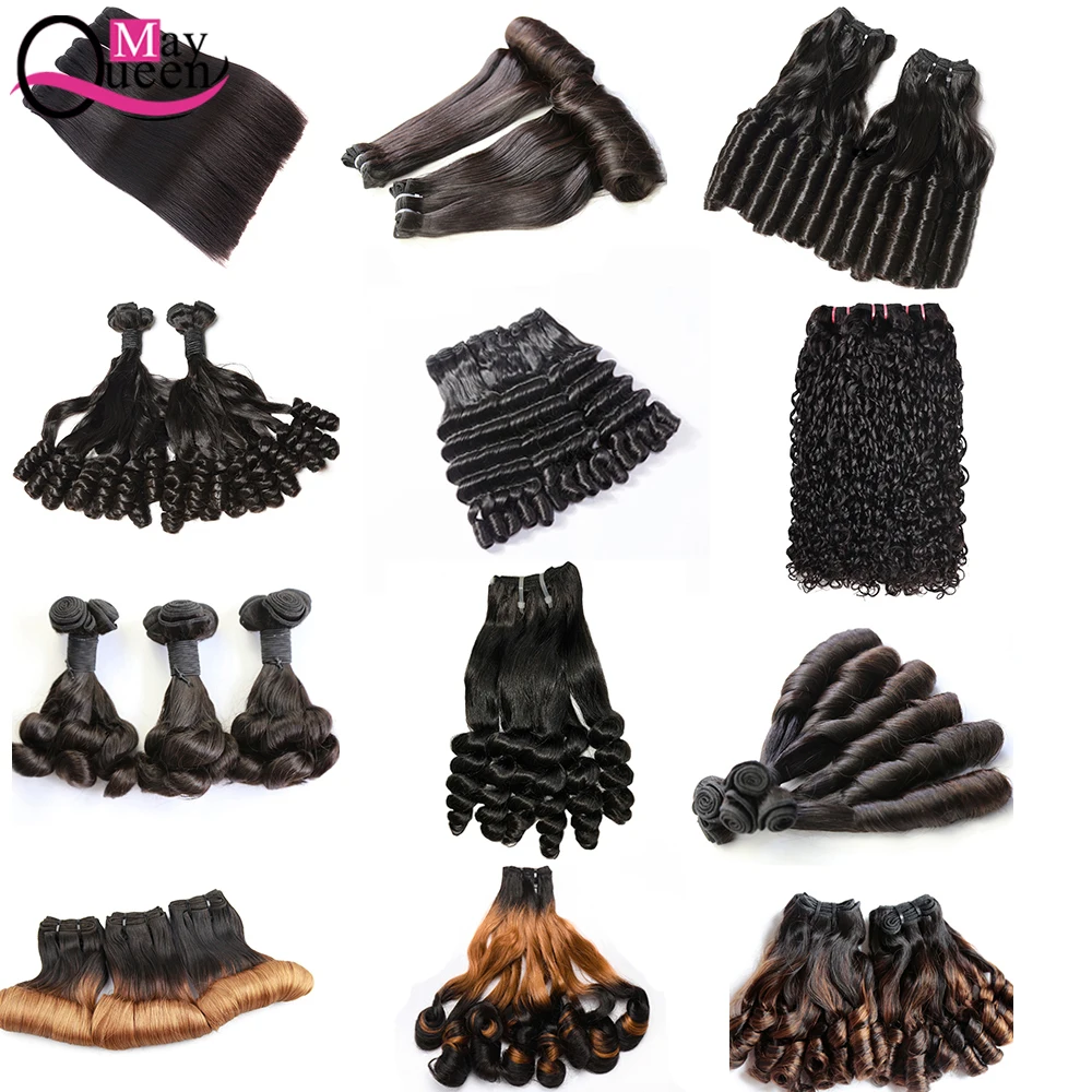 Double Drawn virgin cuticle aligned Funmi curl pissy curl,pixie curly egg curl magic/bouncy curl brazilian human hair bundles