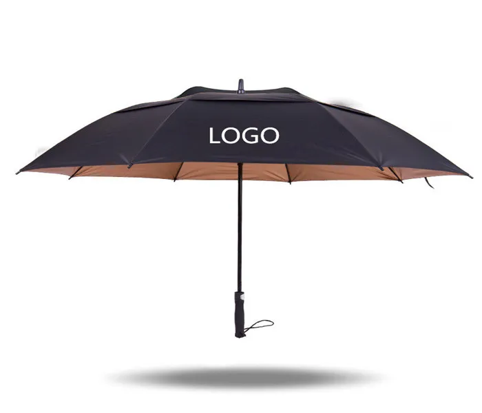 Custom Logo 30 Inch Polyester Double Lawyer Straight Golf Umbrella With EVA Handle