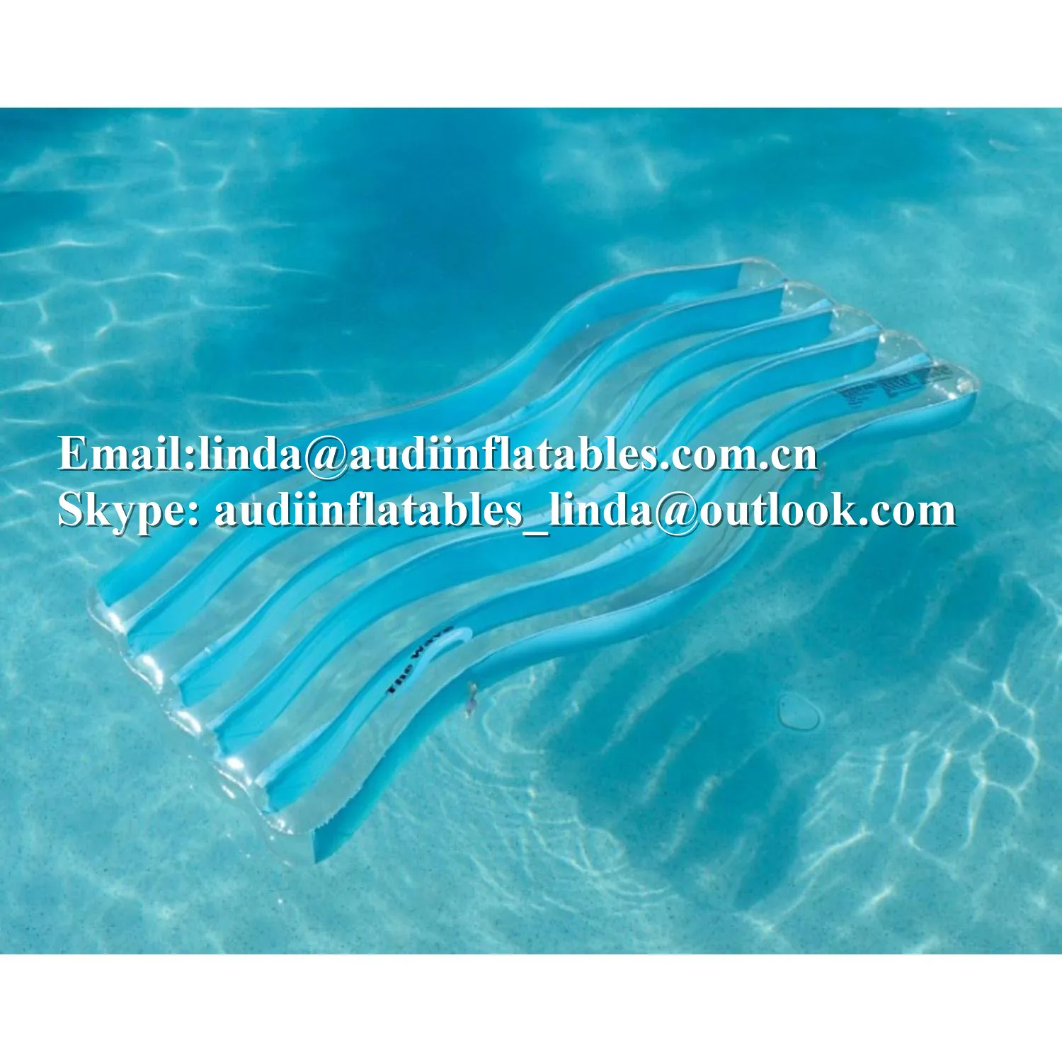 Inflatable Baby Blue Water Sport Wave Pool Float Lounge with Connectors