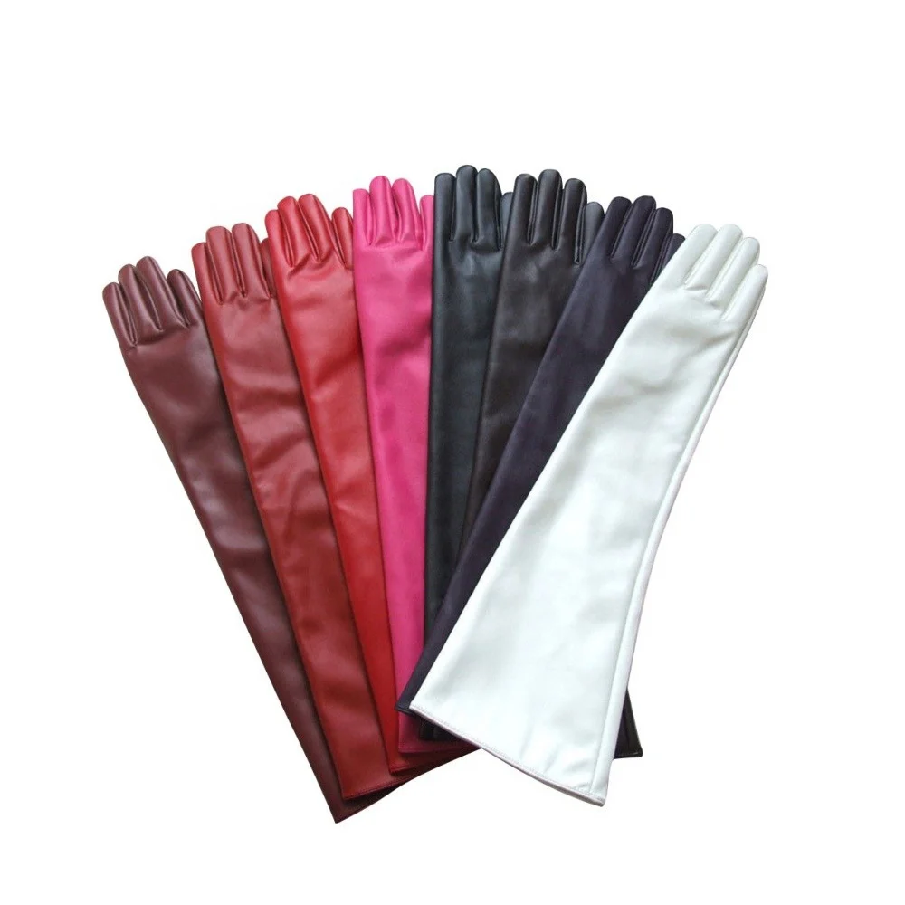 Горячая Распродажа для женщин 7 видов цветов оперы Вечерние перчатки из искусственной кожи (полиуретан) Локоть длинные перчатки 2019 новые женские кожаные перчатки