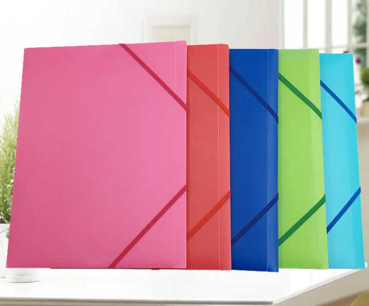 Customize logo A4 Poly PP File Folder With Elastic Bands Closure  Plastic Document Case Office supplies