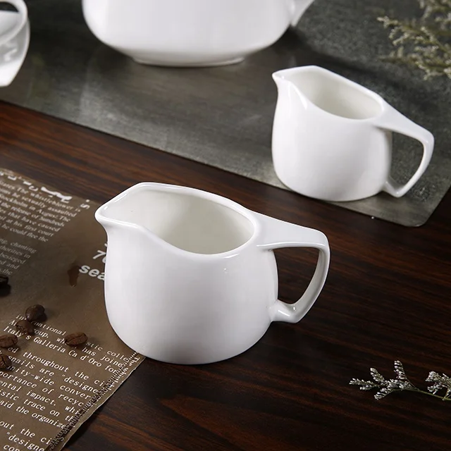 Savall HoReCa star hotel restaurant catering white porcelain milk jar MAGIC CUBE big ceramic Milk jar 200ML