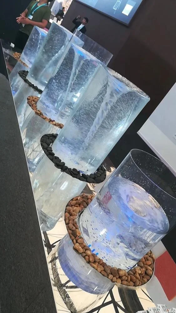 
NEW Floor-standing LED Vortex water Bubble fountain Fengshui Fountain combined 