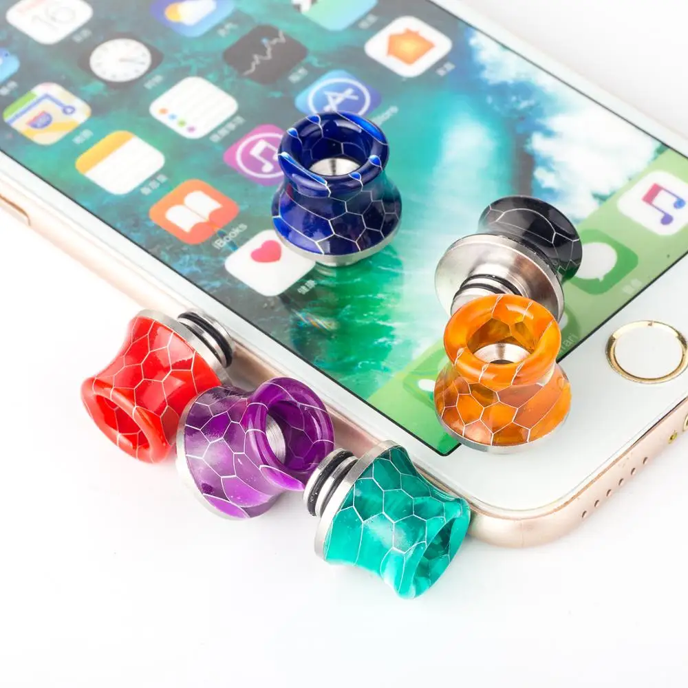 lovekeke-033 cheap e cig 510 stainless steel rainbow snake skkin  slim waist shape resin drip tip for 510 atomizer