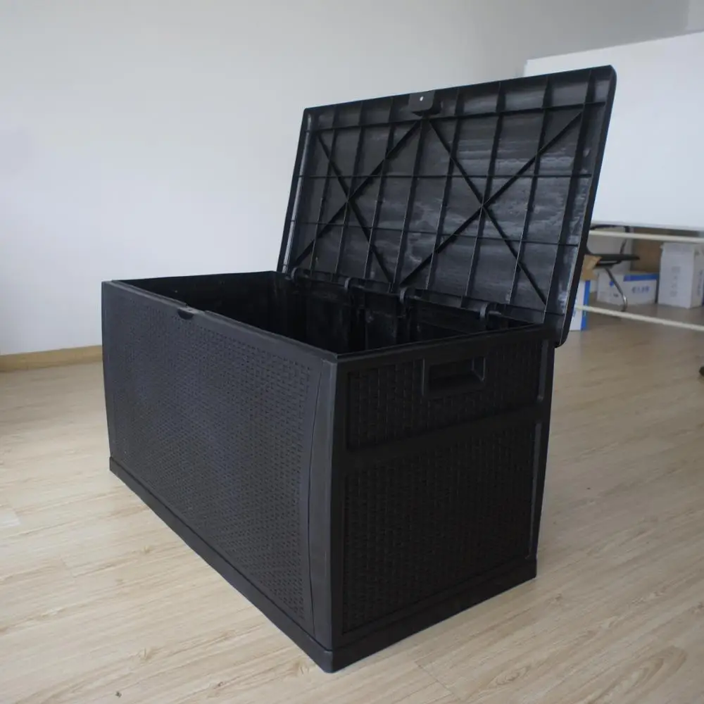 450 Liter Outdoor Garden Rattan Style Cushion Storage Box