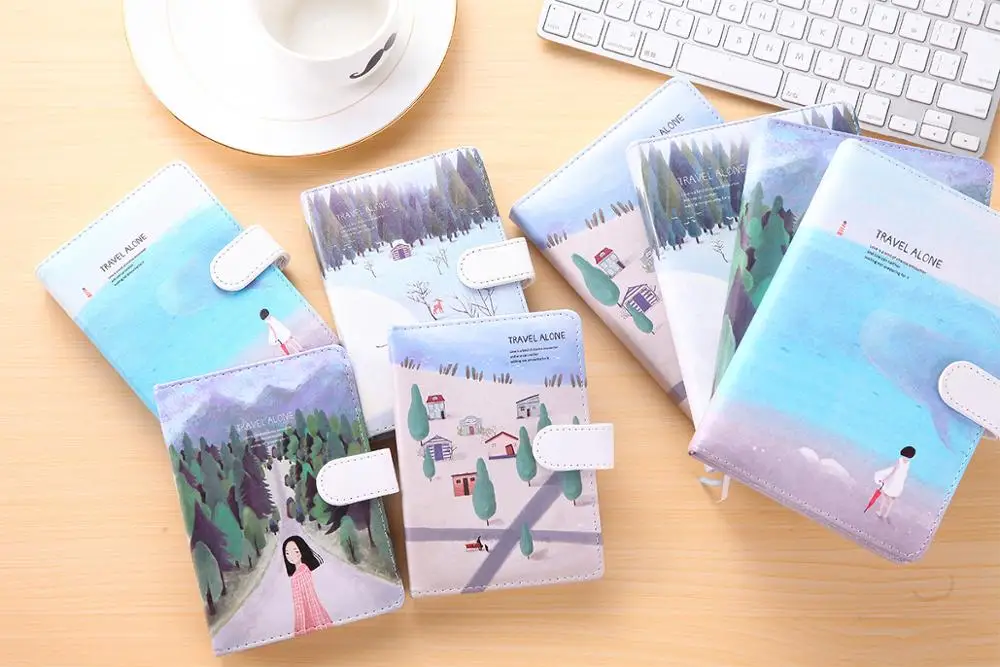 Wholesale Travel Alone Drawing Leather Cover Dairy Book