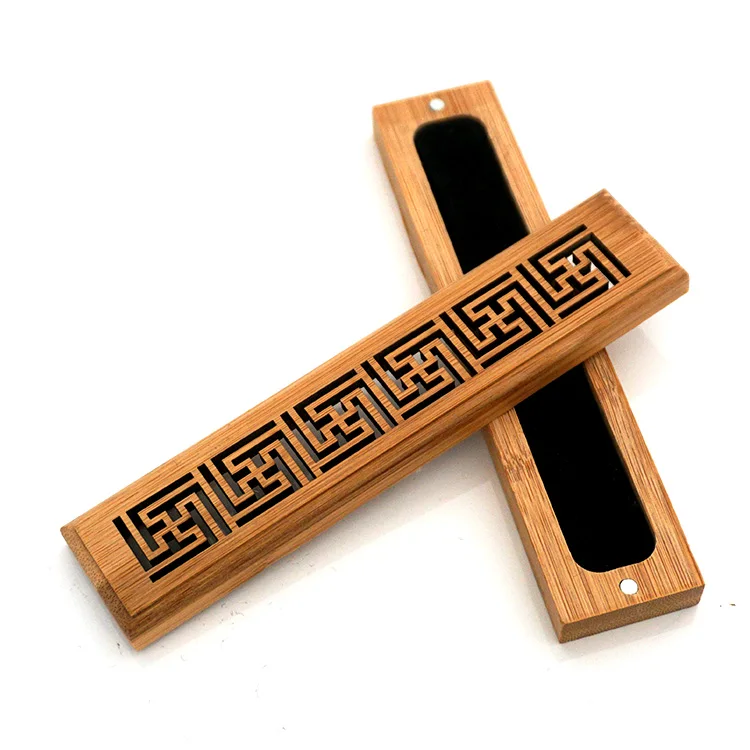 Custom mini natural bamboo incense burner incense holder