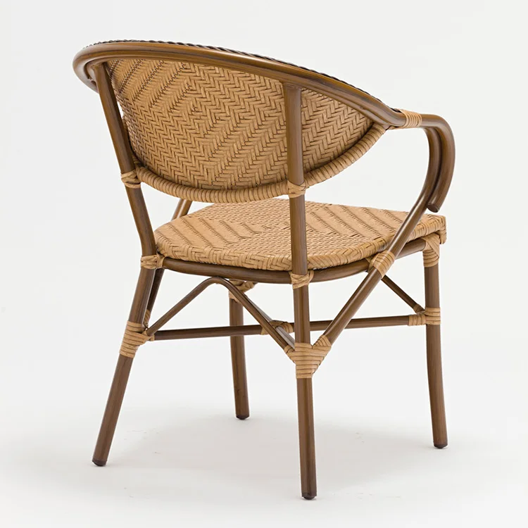 Plastic Rattan Woven Comfortable Leisure Chair Cafe Shop Chair Big Size