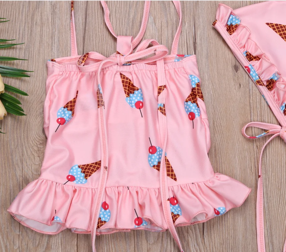 2019 New Design Bathing Suit Swimwear Bikini Set Tankini Swimsuit with Hat 3pcs/set