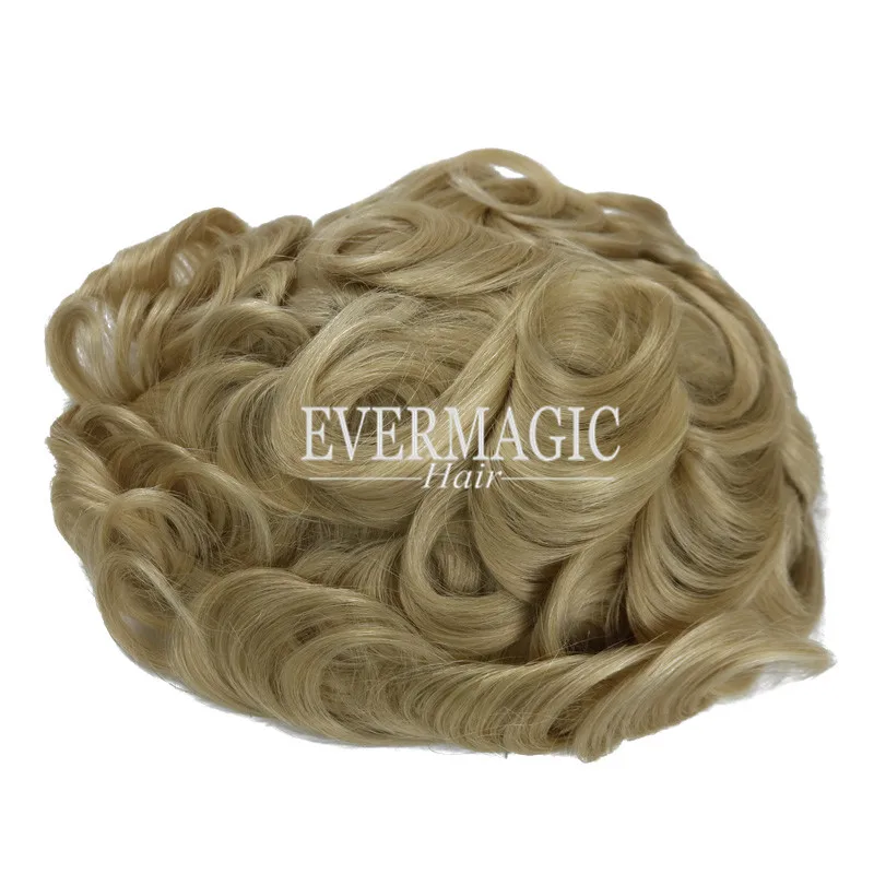 
Ash Blonde Color Toupee for Thinning Hair Men Full Lace Men Wig Hair Pieces Human Hair Replacement 