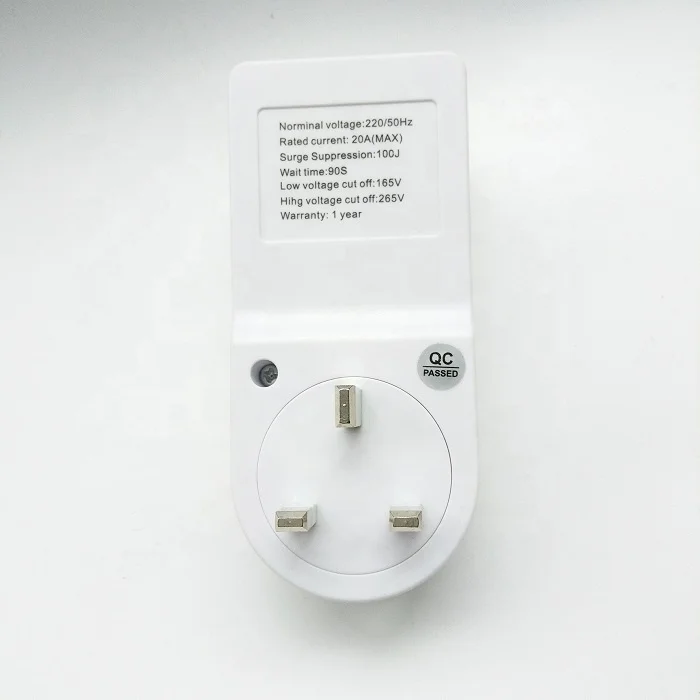 230V High Low Voltage protector 10A 16A 20A with UK/EU/AU/USA Plug